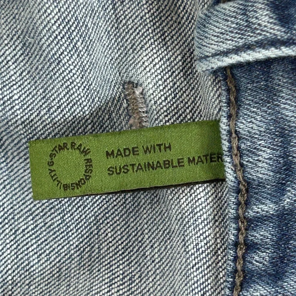 G-Star Original Jeans Mens 40X 33 Light Blue Raw Stretch Skinny - INSEAM ALTERED